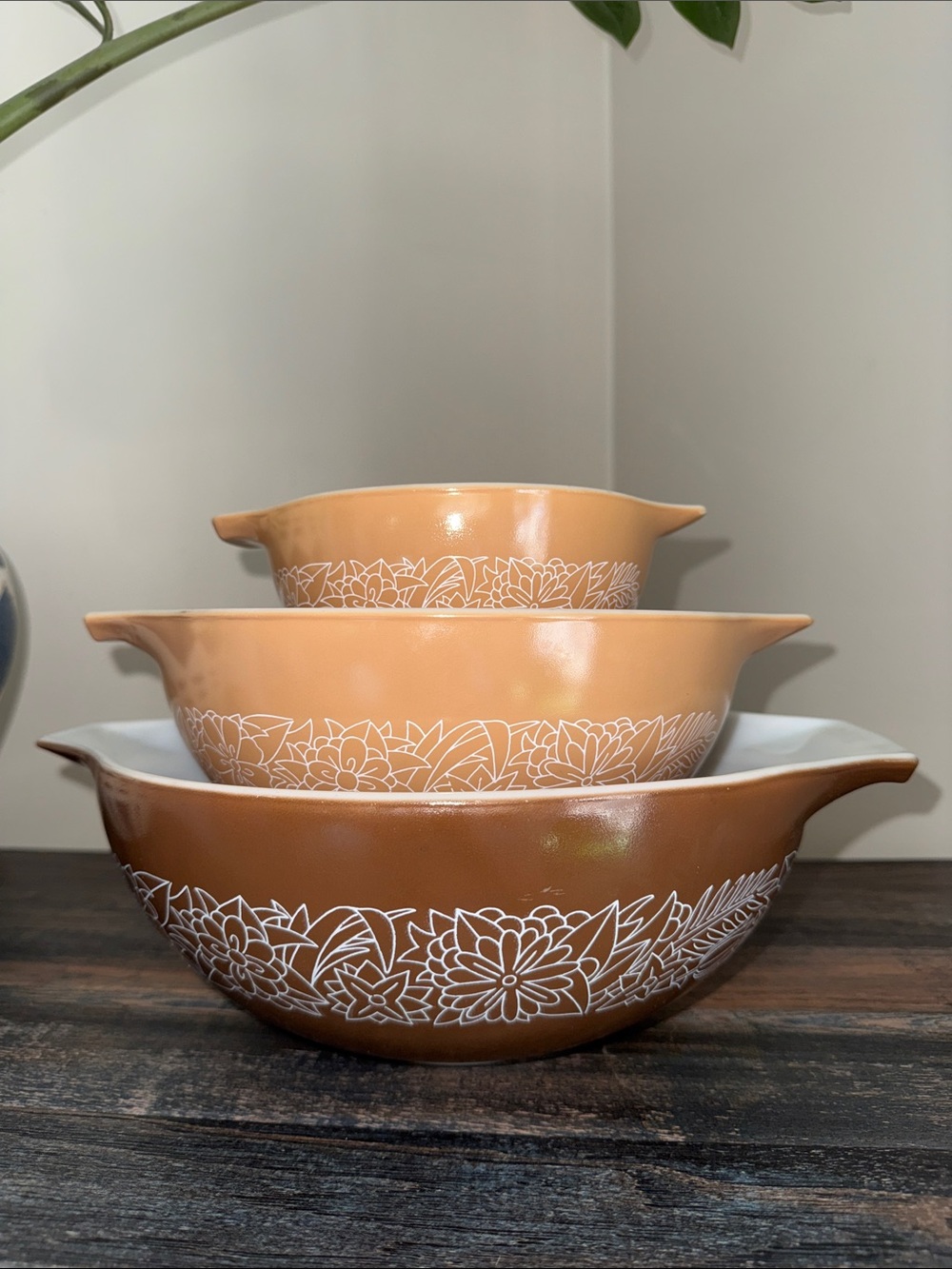 Classic Nesting Mixing Bowls - Tan & White - Unbranded